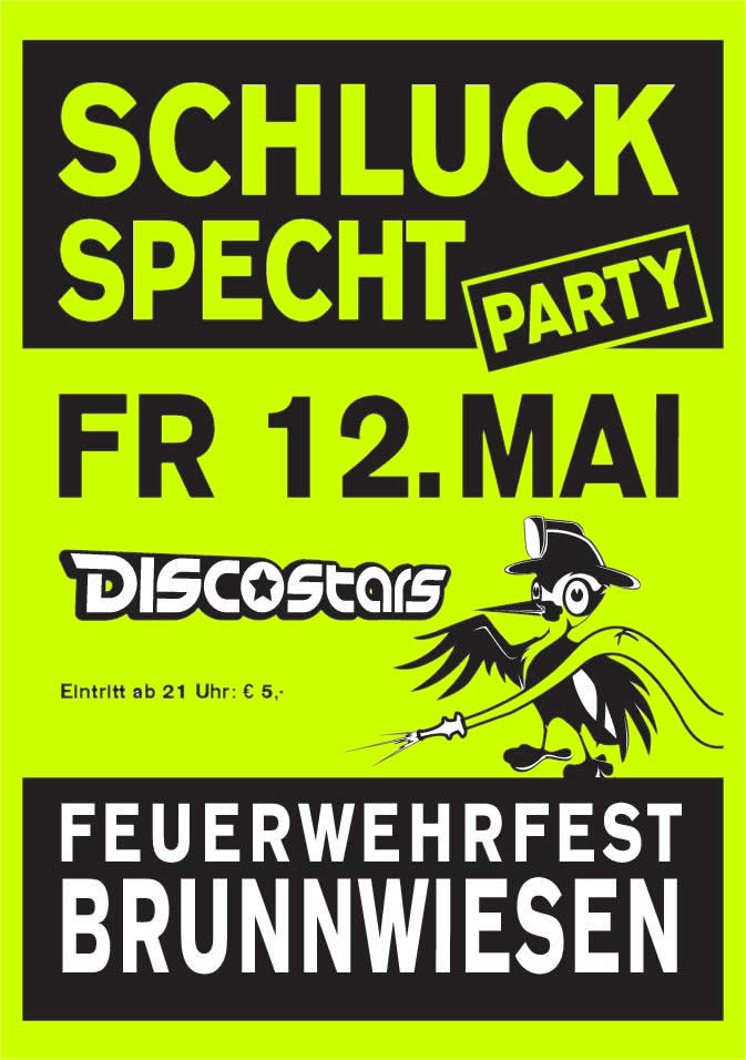 schluckspecht party A6 neon